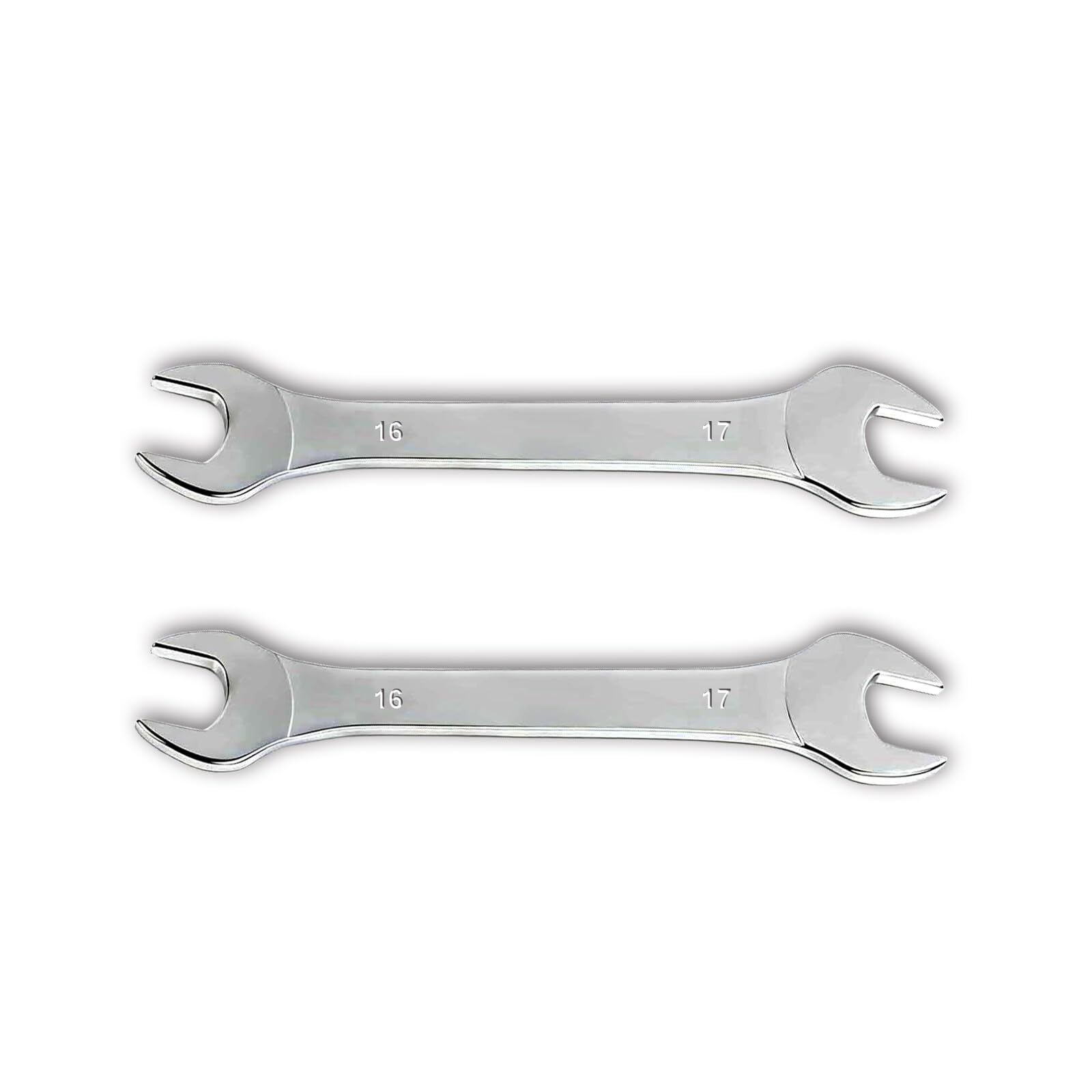 Leliafleury Super Thin Spanner, 2Pcs 16mm x 17mm Double Open End Spanner, Carbon Steel, Metric Wrench Repairing Tool for Bicycle