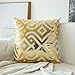 Miulee Pack of 4, Gold Stamping Soft Soild Decorative Outdoor Square Throw Pillow Covers Set Cushion Case for Sofa Bedroom Car 18 x 18 Inch 45 x 45 Cm