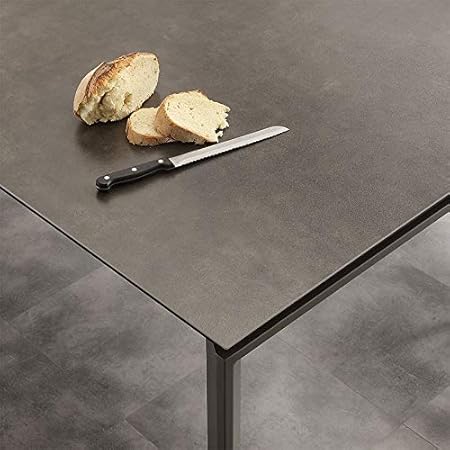 M 029 Table A Manger Extensible Taupe En Ceramique Eva Amazon Fr Cuisine Maison