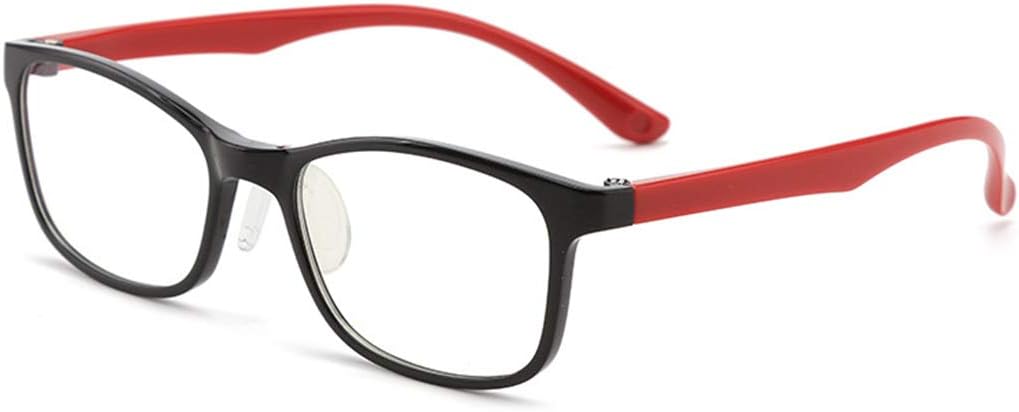 Dream Bridge Kids Blue Light Blocking Filter Glasses, UV Protection Anti Glare Eyeglasses Computer Video Gaming Glasses Eyewear Anti Eyestrain for Children Red Black