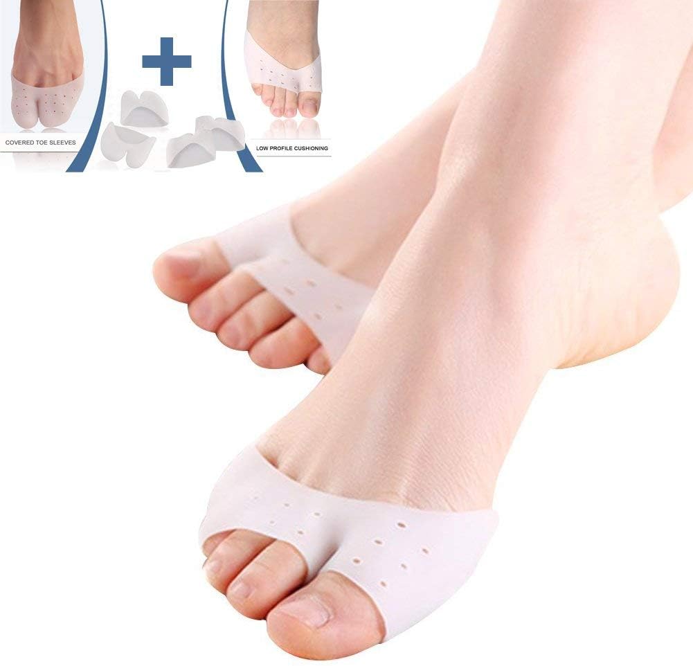 Shoe Care | 4 PCS Forefoot Cushions Cushioning Pads | Gel Soft Metatarsal Ball of Foot Caps for Prevent Calluses and Blisters | Ballet Pointe Dance Athlete Sandals Shoe Pads for Girls/Women