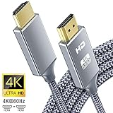 4K HDMI Cable,Capshi 15FT HDMI Cord High Speed 18Gbps HDMI to HDMI Cable,4K, 3D, 2160P, 1080P, Ethernet - 28AWG Braided HDMI 2.0 Cable - Audio Return Compatible UHD TV, Blu-ray, PS4/3, Monitor, PC