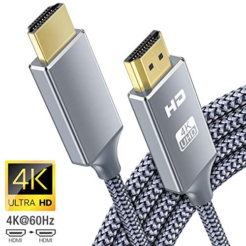4K HDMI Cable,Capshi 15FT HDMI Cord High Speed 18Gbps HDMI to HDMI Cable,4K, 3D, 2160P, 1080P, Ethernet - 28AWG Braided HDMI 2.0 Cable - Audio Return Compatible UHD TV, Blu-ray, PS4/3, Monitor, PC