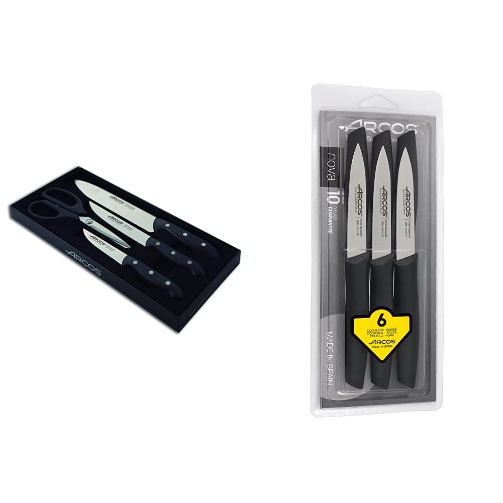 Arcos-Maitre-Juego-Acero-Inoxidable-Negro-Centimeters-Nova-189100-Acero-Inoxidable-Nitrum-Negro-100-mm