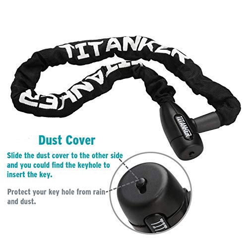 Titanker Bike Chain Lock, Security AntiTheft Bike Lock Chain Bicycle