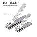 TOP TENG® Deluxe Brushed Stainless Steel Sharpest Nail Clippers Set in Gift Box | Fingernail + Toenail Clippers Set | Perfect Nail Cutter for Men & Women - Makes a Great Gift