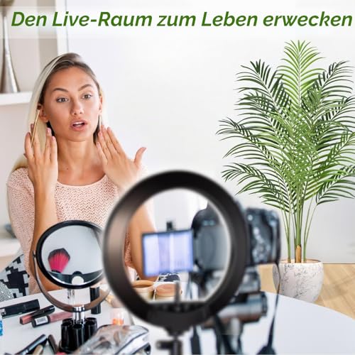 Keeplush Artificial Plants Large 150 cm Artificial Plant in Pot Plastic Artificial Palm Tree Like Real Fake Plants Decoration for Living Room Balcony Bedroom Office Perfect Housewarming Gift (1 Pack)