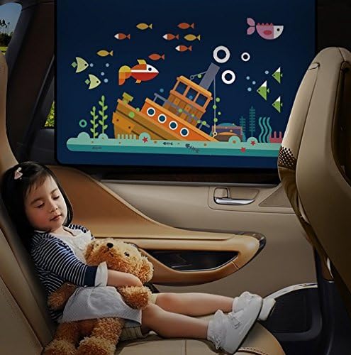 Car Sun Shade,YISABELL Baby Car Window Shade Curtain with Magnetic Mesign and UV Sun Protection. (2px rear boat)
