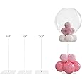 YALLOVE Clear Acrylic Tabletop Balloon Stand Kit, 15.75 Inch 4 pack Balloon Stick Holder with Base for Table Top Centerpiece Party Decoration (Balloons Not Included)