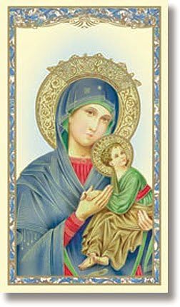 Our Lady of Perpetual Help Laminated Holy Card New Design