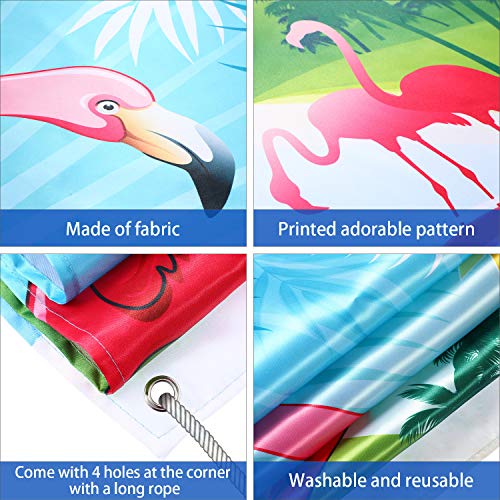 3 Summer+Flamingo+Backdrop+Banner+Decoration