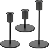 Anndason Set of 3 Black Candlestick Holders - Decorative for Home Decor, Wedding, Dining, Party, Anniversary