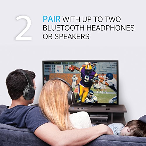 MEE audio DualStream S1 Universal Headphone and Speaker Bluetooth Wireless Audio Transmitter/Streamer with aptX Low Latency technology for TVs and other devices