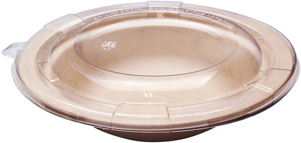 HARVEST PACK 12 oz Compostable Disposable Paper Bowls with Lids, Made from Eco-Friendly Plant Fibers [150 SETS]