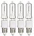 KOR (Pack of 4) Q50CL/MC - 50 Watt JD T4 E11 Mini Candelabra Base 120V Clear Light Bulbs