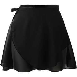 Yolev Women's Ballet Wrap Skirt, Chiffon Dance Wrap Skirt with Adjustable Waist Tie Gymnastics Ballet Skirts