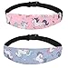 Accmor Baby Carseat Head Strap Toddler 2 Pack Unicorn Carseat Head Support for Stroller Neck Relief for Child Kids Infant(Pink Unicorn, Grey Unicorn)