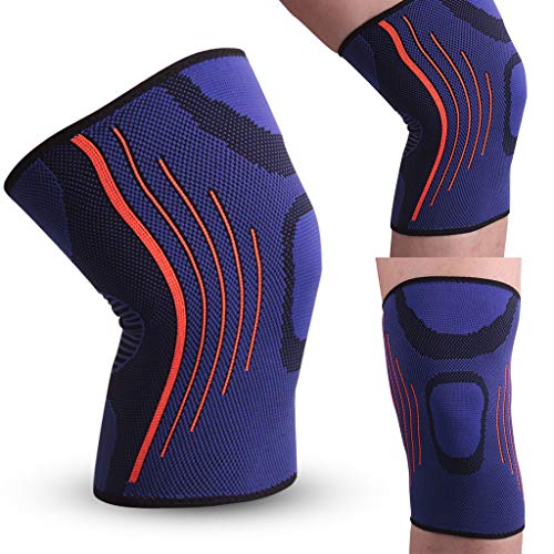 Jinjin Sports Knee Pads Autumn and Winter Badminton Fitness Knee Pads Outdoor Hiking Warm Knee Pads Compression Knee Sleeve Support Running Basketball Lift Knee Pads (XL) - Thumbnail 2