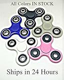 Fidget Hand Spinners 6 Color Bundle Bulk EDC Hand Tri-Spinner Desk Toy Stress Anxiety Relief ADHD Adults Student Classroom, Relax Therapy, Stress Pack Combo Green Red Black White Blue Yellow Glow