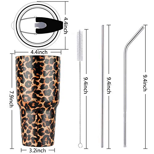 Joyclub 30oz Tumbler Stainless Steel Vacuum Tumbler Travel Mug with 2 PCS Straw, 1 Brush, 1 Slider Lid, Double Wall Vacuum Insulation Cup Car Accessories