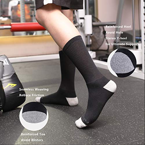 Women\'s Cushion Crew Socks 6-Pairs Wicking Cotton Socks for Women Athletic Socks Size 9-11