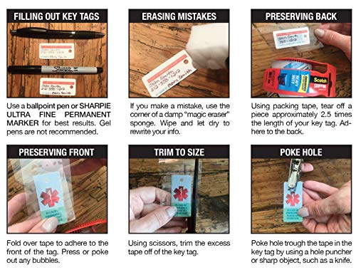 TLC Safety By Design 2 Pk. Key Tags and Keychain Rings Trademarked My Pets Dogs Cats are Home Alone Alert Emergency Medical ICE ID Plastic with Emergency Contact Call Card (Qty. 1)