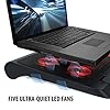 ENHANCE-Gaming-Laptop-Cooling-Pad-Stand-with-LED-Cooler-Fans-Adjustable-Height-and-Dual-USB-Port-for-17-Inch-Laptops-5-Ultra-Quiet-High-Performance-Fans-2630-RPM-and-Built-In-Bumpers-Red ENHANCE Gaming Laptop Cooling Pad Stand with LED Cooler Fans, Adjustable Height, and Dual USB Port for 17 Inch Laptops…