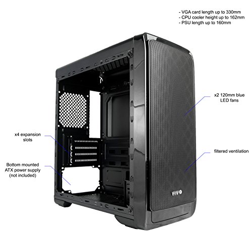 VIVO-Micro-ATX-SMART-Mid-Tower-Computer-Gaming-PC-Case-5-Fan-Mounts-USB-30-Port