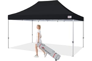MASTERCANOPY Pop Up Canopy Tent Commercial Grade 10x15 Instant Shelter (Black)