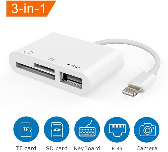 3 in 1 Lightning to USB Camera Connection Kit Memory Amazon.co.uk