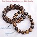 Real Natural Gemstones Bracelet, Genuine Tiger Eye Semi-Precious Stone Healing Power Crystal Stretch Beaded Bracelet,Unisex (Tiger Eye Bead Diameter:8mm)
