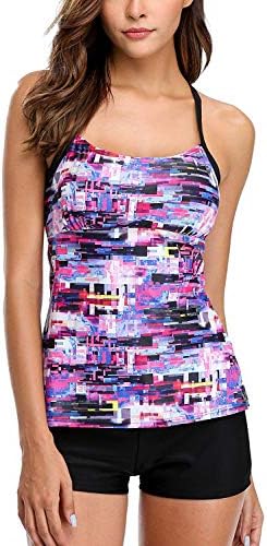 maysoul Women Tankini Swimsuits Two Piece Halter Bathing Suits Floral Swimwear