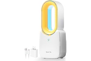 let'me Bladeless Desk Fan, 11.8 inch Quiet Portable Fan with 5-Color LED Light and Touch Control, Table Fan for Bedroom, Offi