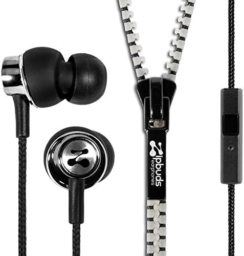 Zipbuds PMGL PRO Mic Never Tangle Zipper Earbuds, Glow in The Dark
