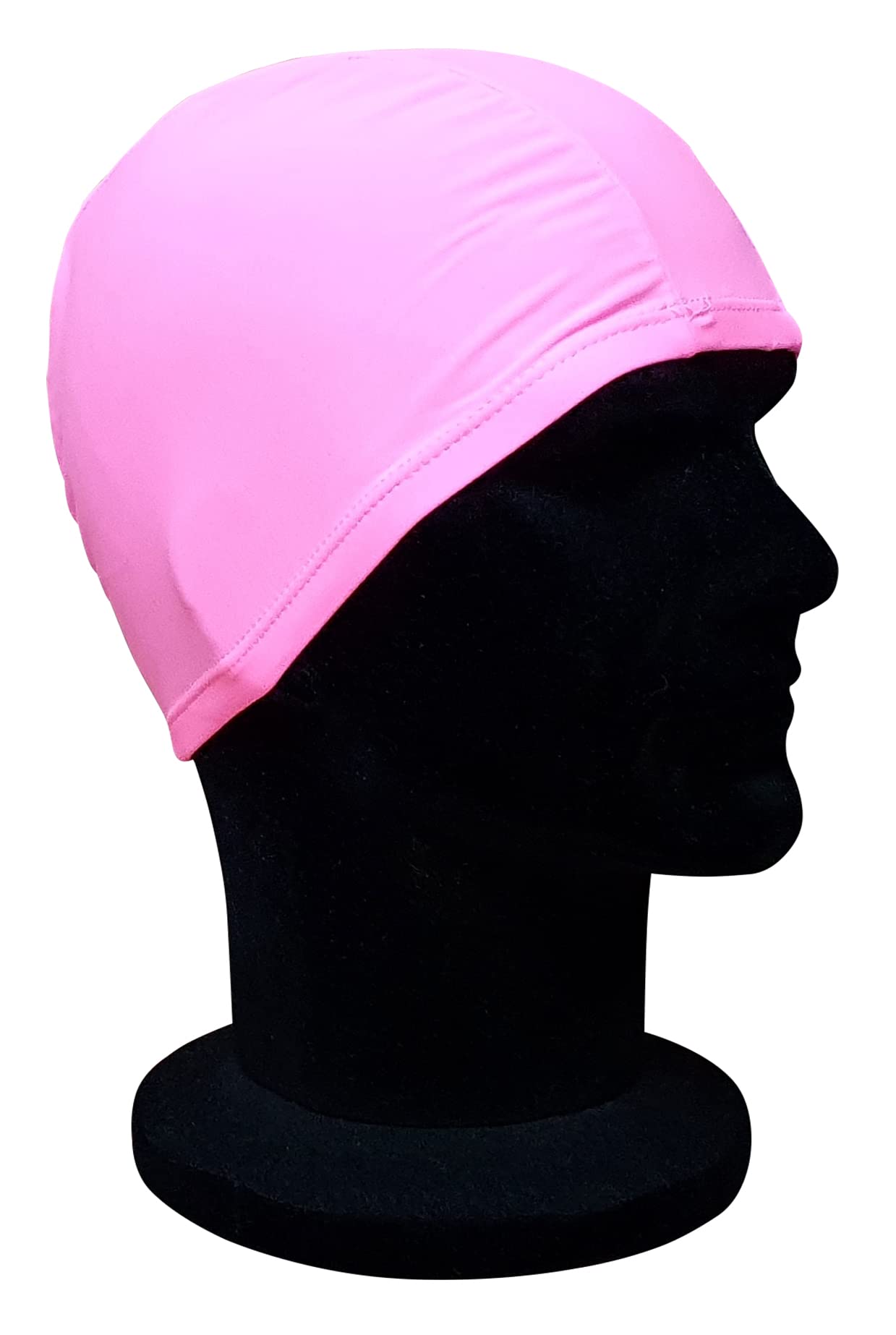 CHEX Elasticated Synthetic Nylon Spandex Soft And Easy Fit Pull On Modesty Swimming Hat Matt Finish Plain Colours Ages 3+ Years One Size Adults (Pink)