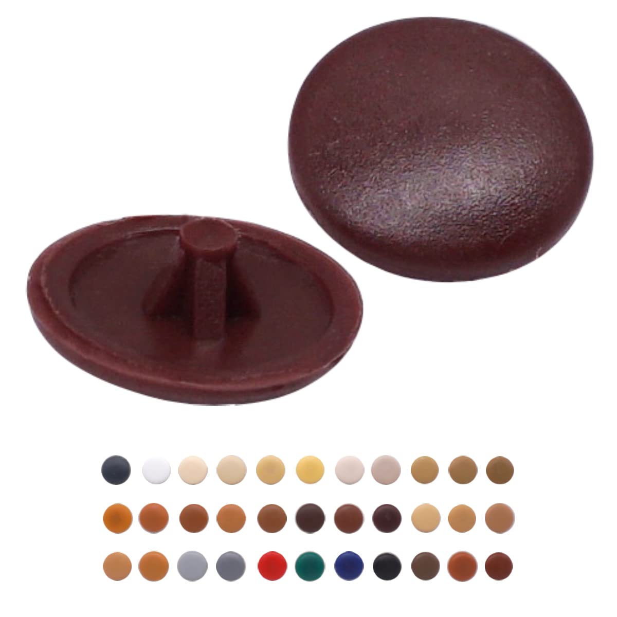 (Pack of 50 pcs) Pozi Screw Cover Caps 12 mm Diameter, Pozidriv Head Clip On Plastic Covers, Furniture Decorative Cap (50, Brown S18)