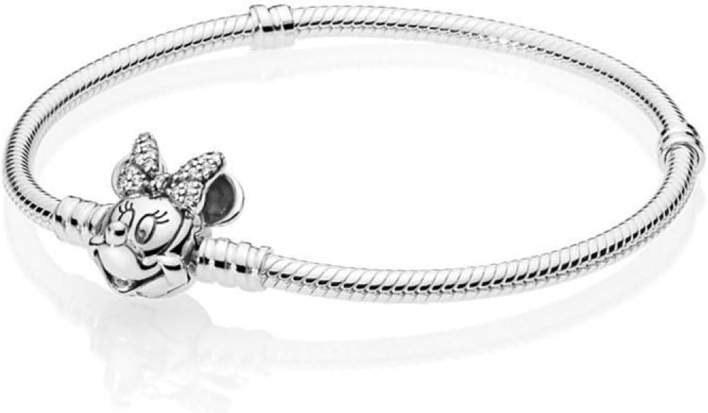 Pandora Disney Minnie silver bracelet with clear cubic zirconia, 20