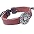 Modern Fantasy Studded Circle Retro Images Engraved Antiqued Style Adjustable Length Leather Wrap Bracelet
