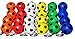 Novel Merk 24 Multi-Color Soccer Sports Ball Keychains Pack Includes Red, White, Yellow, Orange, Green, & Blue for Kids Party Favors & School Carnival Prizes