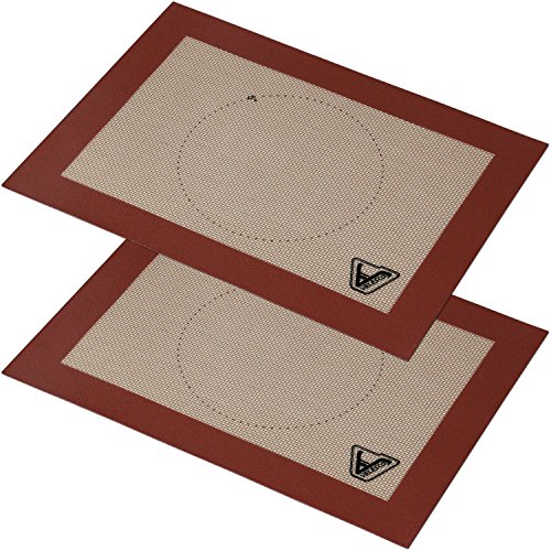 Silicone Baking Mat for Toaster Oven - Set of 2 mats (Size 7 7/8" x 10 13/16") - Non Stick Silicon Liners for Sheets, Trays & Pans - Pizza/Hot Dog/Sandwich/Cookie Making - Professional Grade