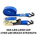 Ratchet Straps - Premium Tie Down Moving Straps with Double J Hooks - 586 lbs Load Cap - 1760 lbs Break Strength - 1 inch x 15 feet - Set of 4