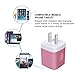 USB Wall Charger, FiveBox 3-Pack Double Wall Charger Adapter USB Plug 2.1A Charger Cube Base Charging Block Charger Brick Phone Box Compatible iPhone X/8/7/6/6s Plus, 5S 5 5C, Samsung Galaxy S9 S8 S7