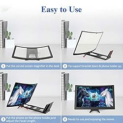 14" Curved Screen Magnifier for Cell Phone -3D HD