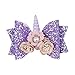 Hair Clips for Toddler, Oaoleer Baby Unicorn Bows Alligator Clip Barrette Glitter Hair Pins Accessories for Baby Girls (Unicorn Bow Clips)