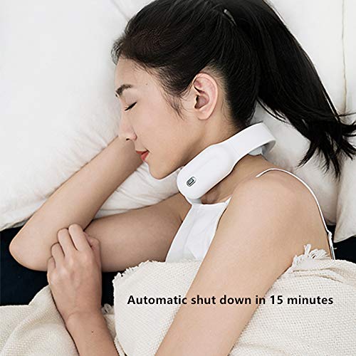 USB Charging Smart Shoulder and Neck Massager with Heat Cordless Electric Deep Tissue 3D Kneading for Muscle Pain Relief Office, Home car（Blue）