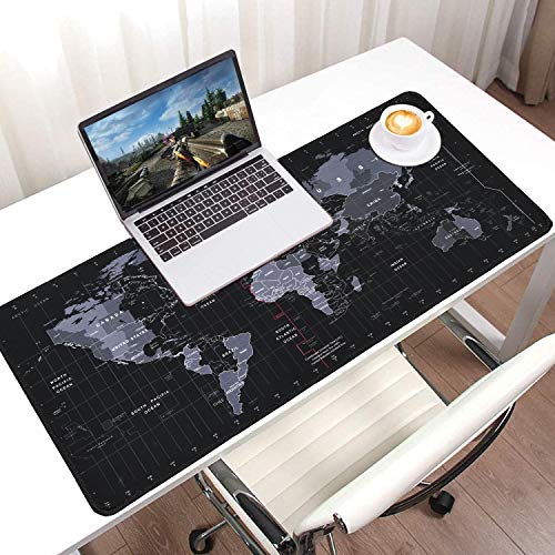 RiaTech Extra Large Size (900mm x 400mm x 2mm) World Map Print Extended