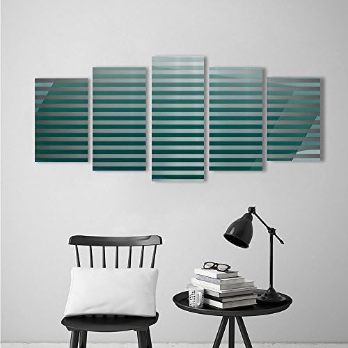 Nalahome Custom canvas Rustic Decor Computer Graphic Virtua Ne Media Style Digita Art Fabric Set with Hooks Extra Long Silver Jade Gree Design Wall Hanging for Bedroom Living Room