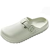 Nurse Shoes for Women and Men, Arch Support Non Slip Garden Clogs, Adjustable Buckle Mules Work Chef Sandals, Slip-On Cushion Slide Slippers