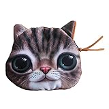 HuaYang Fantastic Cartoon Cat Head Shape Wallet Coins Purse Holder Pouch(Dark Coffee Meow)