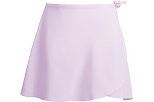 DanceDaily Girls Wrap Ballet Skirts Sheer Chiffon Dance Skirt with Adjustable Tie for Toddler/Little/Big Girls